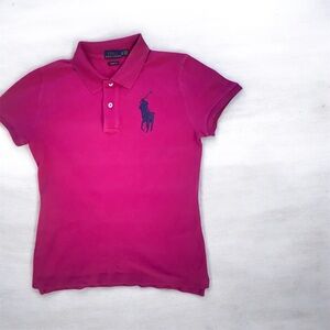 Ralph Lauren Women Fuchsia Polo Shirt-Skinny fit